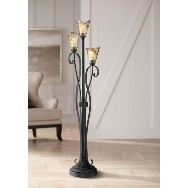 Franklin Iron Works Rustic Floor Lamp 3-Light Tree Powder ...