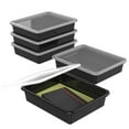 thumbnail image 1 of Storex Flat Storage Tray with Lid, Letter Size, 10 x 13 x 3 Inches, Black, 5-Pack, 1 of 1