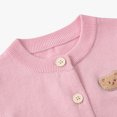 thumbnail image 3 of GYRATEDREAM Toddler Girls Crewneck Cardigan Long Sleeve Children Button Cotton Sweater Uniform Sweaters for 7Y Pink, 3 of 10
