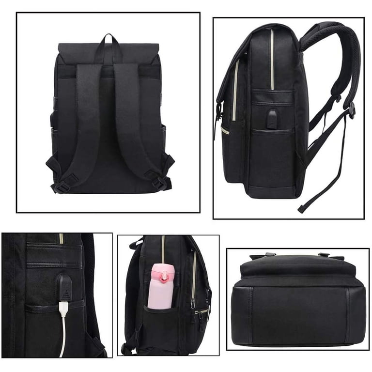 baby bag backpack black leather BEIS Travel The Everyday Diaper Backpack in Black