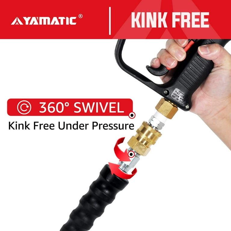 YAMATIC 3/8 Pressure Washer Hose 4000 PSI 100FT Hot Water Power