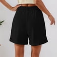thumbnail image 5 of Athletic Shorts Women's High Waist Dress Shorts With Pleats Side Pockets Elastic Back Gym Shorts Women Black XL, 5 of 6
