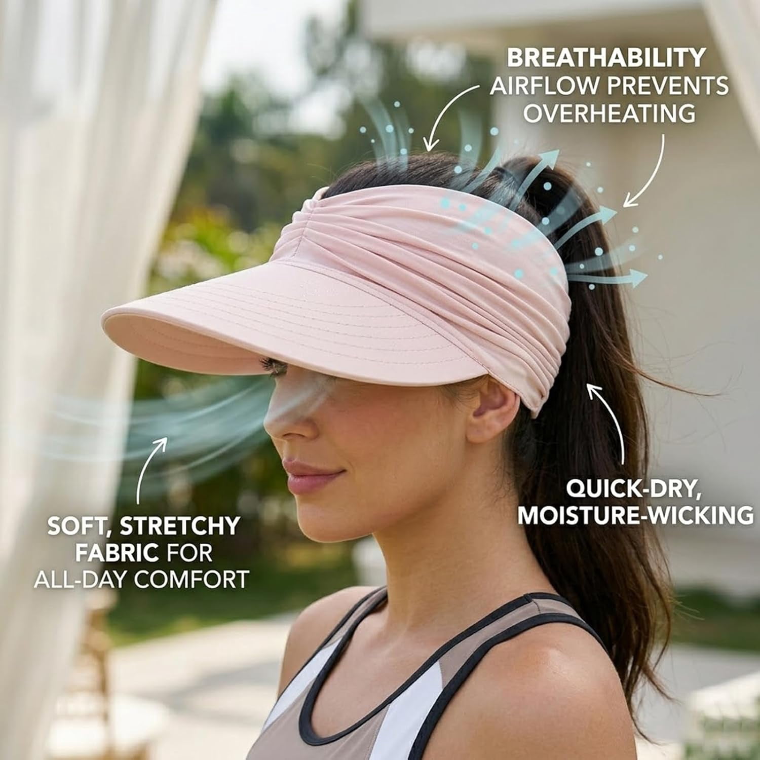 Exclaimyell Women's Sun Visor Hat with UPF 50+ Protection and Wide Brim