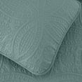thumbnail image 6 of Chezmoi Collection Liam 7-Piece Spa Blue Bed in a Bag King Comforter Set with Sheets Medallion Embossed Bedding Set, 6 of 9