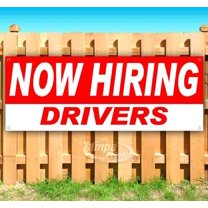 Now Hiring Drivers 13 oz Vinyl Banner With Metal Grommets