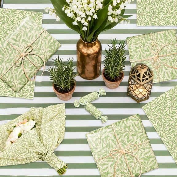 Green Leaf Vine Pattern Wrapping Paper - Natural Rustic Decor for Party Gift Wrapping & Decoration