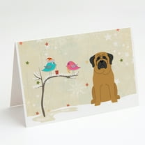 Caroline's Treasures Mastiff Christmas Greeting Cards with Envelopes, 5" x 7" (8 Count)