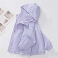thumbnail image 3 of Girls Windbreaker Jacket Lightweight Water-Resistant Hooded Purple Kids Jacket for Outdoor UPF Sun Protection Sizes 5-15Y,Size 12-13 T, 3 of 9