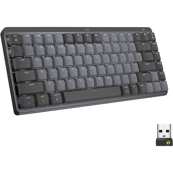 Logitech MX Mechanical Mini Wireless Illuminated Keyboard, Tactile Quiet Switches, Backlit, Bluetooth, USB-C, macOS, Windows, Linux, iOS, Android, Graphite