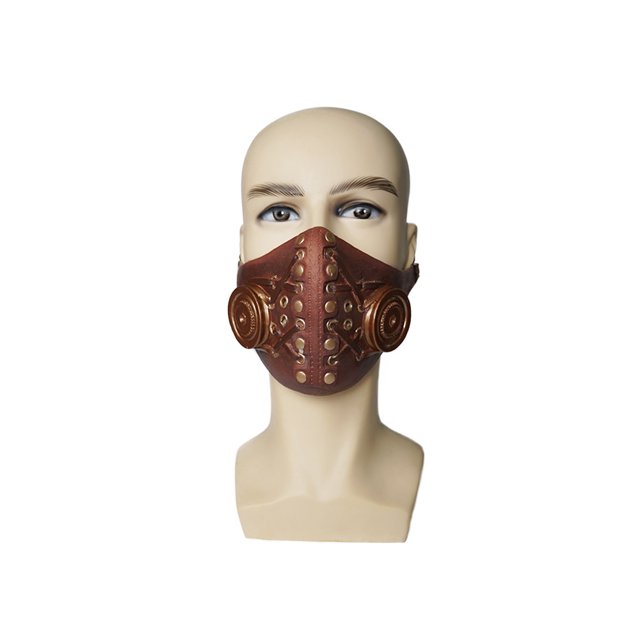 Máscara de terror de media cara, máscara de gas con calavera de médico de la peste, accesorios de disfraz de estilo punk para carnaval de Halloween, máscaras de látex con colmillos de terror