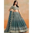 thumbnail image 5 of Traditional Style Ready to Wear Embroidery Woked For Special Occasion Lehenga Choli With Net Dupatta ( Teal Blue, XL - 44 ), 5 of 6