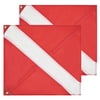 GOGHOST Dive Flag with Removable Stiffening Pole 20 in. x 24 in. US Legal Size Diver Down Boat Flag Red White 2 Pack