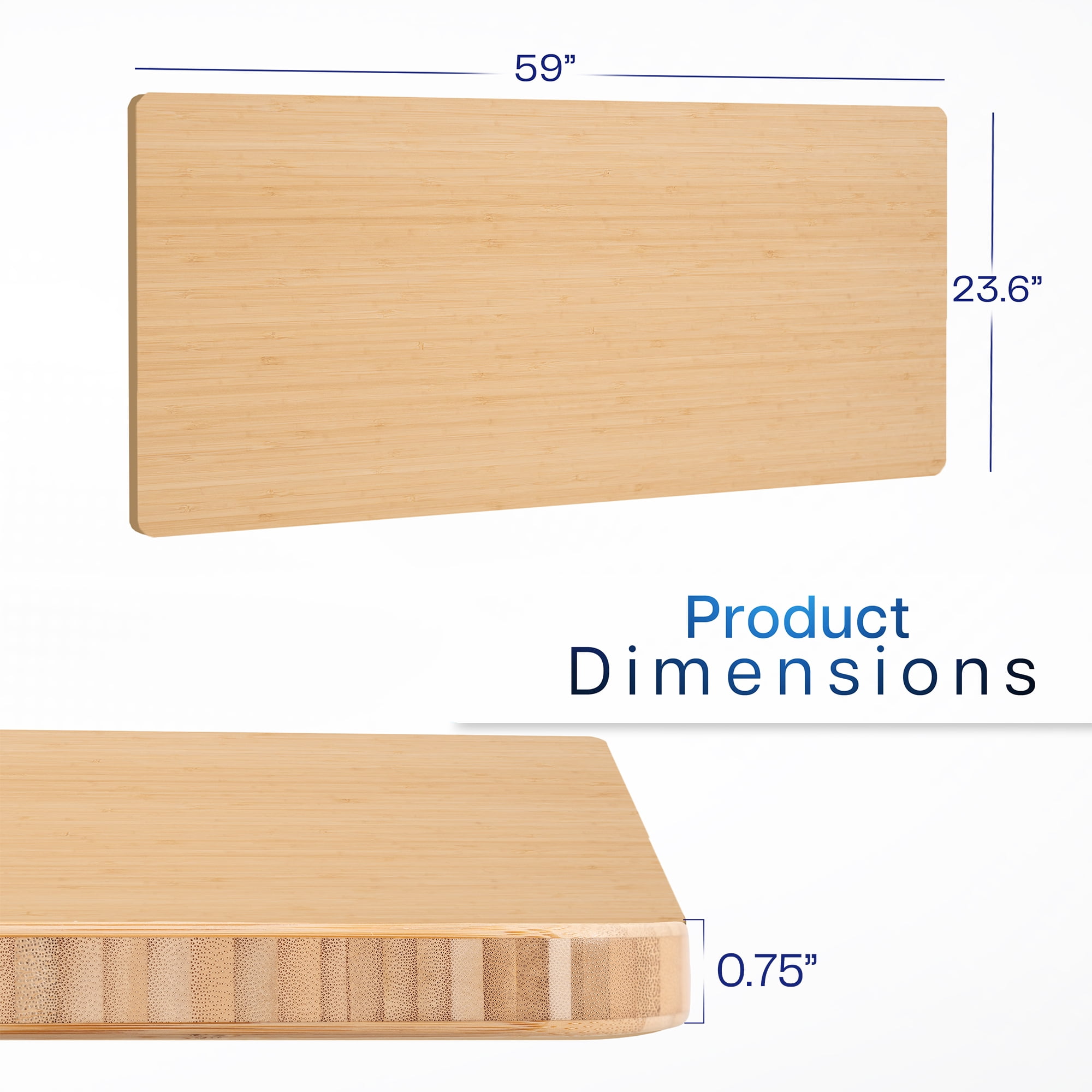 VIVO Bamboo 60 x 24 inch Universal Table Top for Sit to Stand Desk Frames