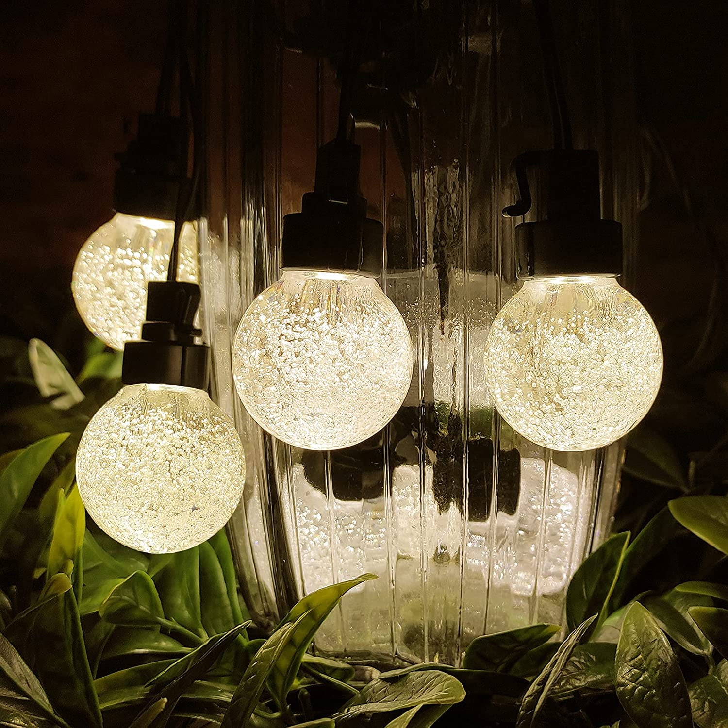 Bibana 35 FT Globe String Lights Outdoor Commercial Grade Light with 20 G50 Shatterproof LED Bulbs Waterproof Extendable for Indoor Outdoor Wedding Garden Party Christmas Trees Decoration (Warm)