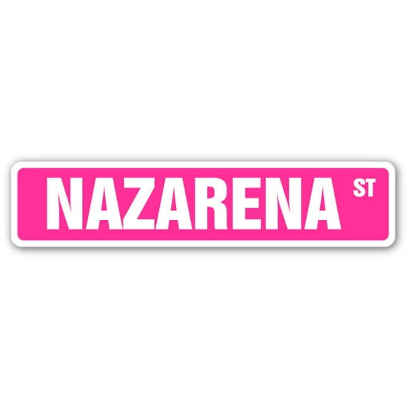 NAZARENA Street Sign Childrens Name Room Sign | Indoor/Outdoor | 30" Wide
