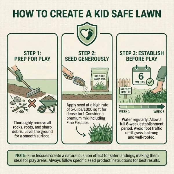 Old Cobblers Farm™ Wicked Tuff Turf Kid Safe Lawn – Soft, Durable Grass Seed Blend for Family Play Areas, Yards & Overseeding (5 lbs | 10 lbs | 15 lbs | 20 lbs)(20lbs)