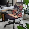 thumbnail image 2 of POLERO American Flag Cross Dove Corrosion Proof One Piece Office Rolling Chair Cover, Breathable Elastic Cloth Office Chair Protector for Home, 2 of 7