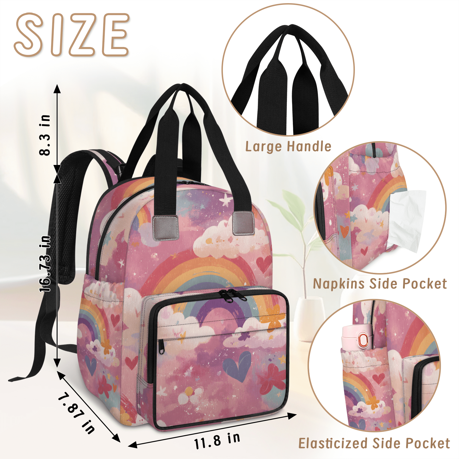 Large Capacity Diaper Bag Backpack with Insulated Pocket & Organizer,Multifunction Maternity Travel Pack for Baby Care