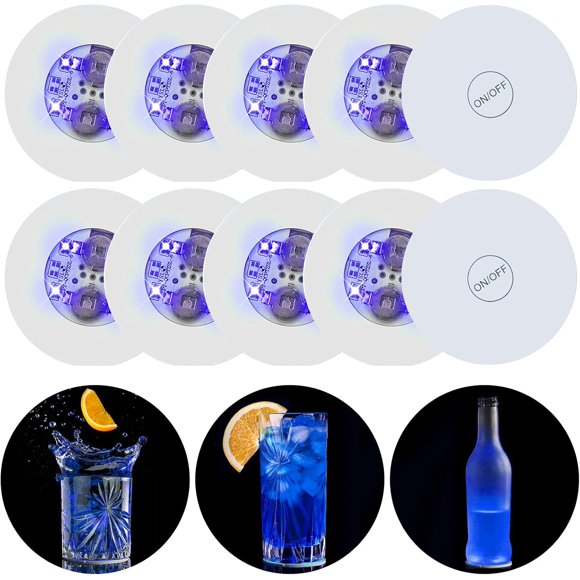 LED coaster 10pcs LED Bar Coasters LED Bottle Lights Cup Holder Lights for Wine Liquor Bottles Bottle Sparkler Champagne Party Bar