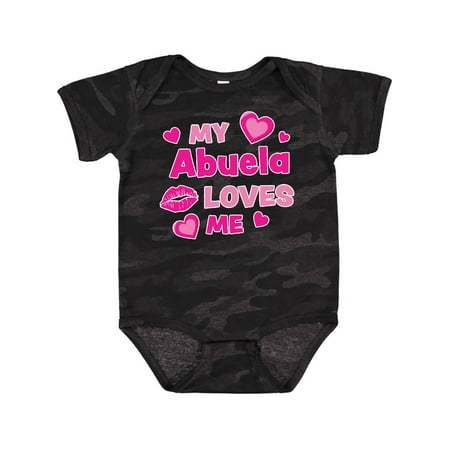 

Inktastic Valentine s Day My Abuela Loves Me Hearts and Lips Gift Baby Boy or Baby Girl Bodysuit