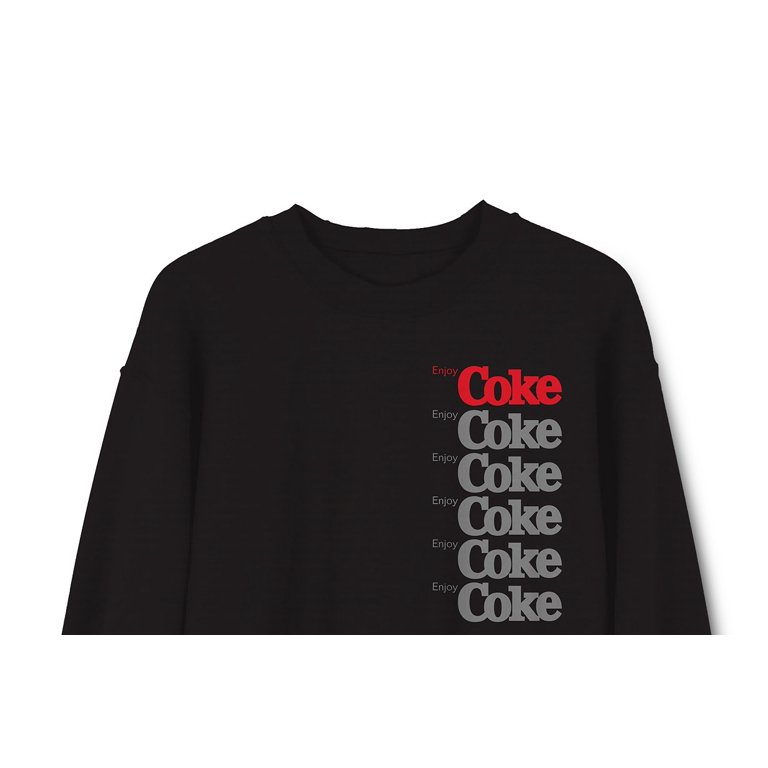 COCO-COLA Mens Black Logo Graphic Crew Neck Pullover Sweater XL