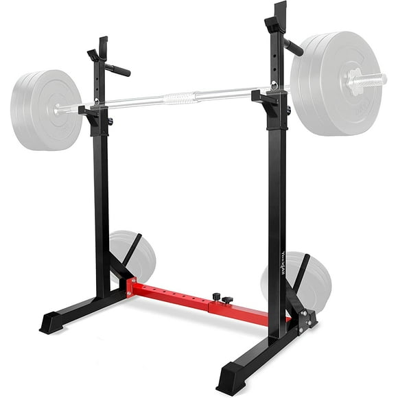 Yes4All Adjustable Barbell Rack, Multi-Function Squat Rack, Weight Lifting Home Gym, Dip Bar Station, Bench Press Rack Stand, Weight Plate Storage, Capacity Up to 550LBS