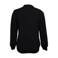 thumbnail image 2 of Morttic Women's Elegant Cable Zipper Front Long Sleeve Stand Collar Solid Color Spring & Fall Jacket for Casual & Formal Outfits Black，S, 2 of 4