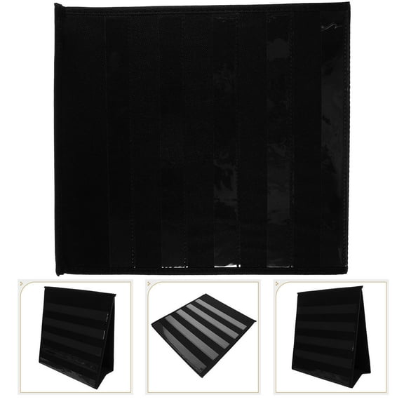 PTOOTP Black Portable Double-Sided Pocket Chart for Classroom Teaching Aids, Flashcards, and Educational Activities