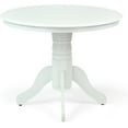thumbnail image 5 of Wickerix Round Solid Wood Dining Table 38.5'' D with Pedestal Base, Kitchen Round Table for 2 and 4 Persons, Restaurant Table, White Color, 5 of 7