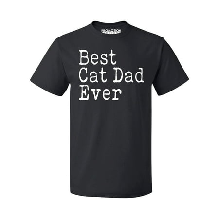 P&B Best Cat Dad Ever Men's T-shirt, Black, 3XL (World's Best Cat Dad Shirt)