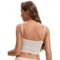 thumbnail image 2 of Unique Bargains Women's Lace Wave Trim V Neck Cropped Camisole L Khaki, 2 of 6