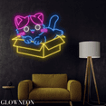 thumbnail image 2 of Glowneon Cute Cat In Box Neon Sign, Cat Lover Bedroom Wall Decoration, 2 of 5