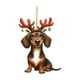 thumbnail image 2 of Seyotauo Christmas Dog Wearing A Christmas Hat Wreath Dog Lover 2D Flat Car Rear View Mirror Accessories Christmas Tree Ornament Decoration Hanging Charm Interior Rearview Pendant Decor Gift, 2 of 6