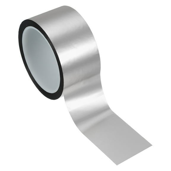 Metalized Polyester Film Tape 2 Inch x 55 Yards, Metallic Decor Tape Matte Silver Adhesive Mirror Tape for Walls