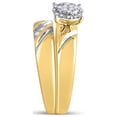 thumbnail image 4 of 10kt Yellow Gold His Hers Round Diamond Cluster Matching Wedding Set 1/5 Cttw, 4 of 5
