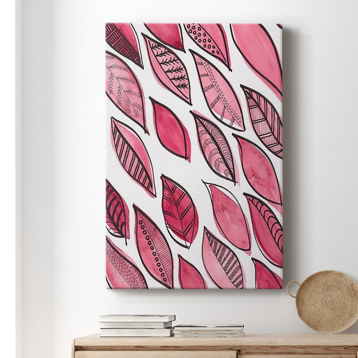 Patterned Leaf Shapes III Premium Gallery Wrapped Canvas - Ready to Hang