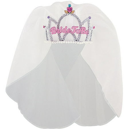 Bride to Be Bachelorette Tiara with Veil