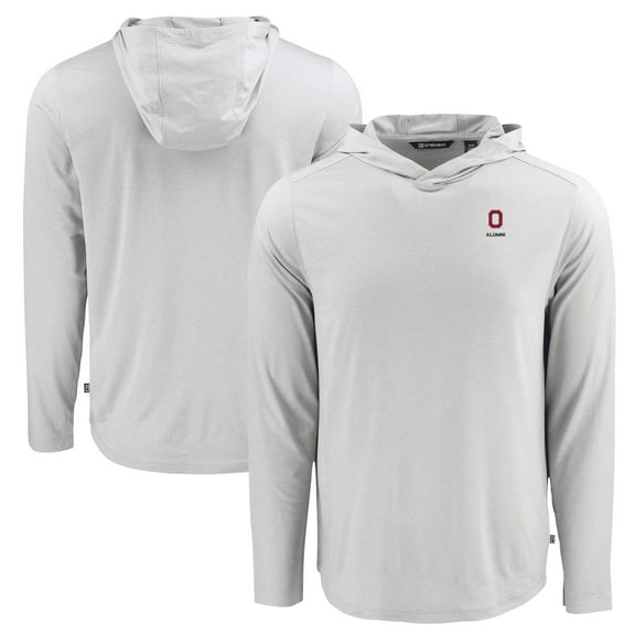 Men's Cutter & Buck Gray Ohio State Buckeyes Coastline Epic Comfort Eco Recycled Long Sleeve Hoodie T-Shirt