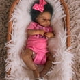 thumbnail image 1 of Muñeca Reborn Pinky Black Girl, 50 cm, realista, con ropa, 1 of 5