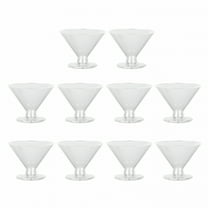 ACDANC 10Pcs Disposable Martini Glasses Set Plastic Cocktail Glass for Parties Weddings Desserts Transparent Cups for Cocktails Champagne Ice Cream