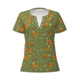 thumbnail image 4 of Wukai Squirrel And Nuts Casual V-Neck Graphic Tees for Women: Lightweight and Breathable Summer Tops with Stylish Design-X-Large, 4 of 8