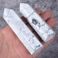 thumbnail image 3 of Angelstones Natural White Howlite Gemstone Healing Crystal Hexagonal Pointed Reiki Chakra Faceted Prism Wand Carved Stone Figurine Home Decor, 3 of 3