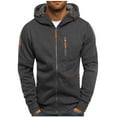 thumbnail image 2 of Hoodies Sweatshirt for Men Full-Zip Jacket Casual Hoody Outwear Long Sleeve Pullover Workout Gym Sweatshirt with Zip Pockets Fashion Athletic Hoodies Coat Warm Soft Sweatshirts Tops, 2 of 6