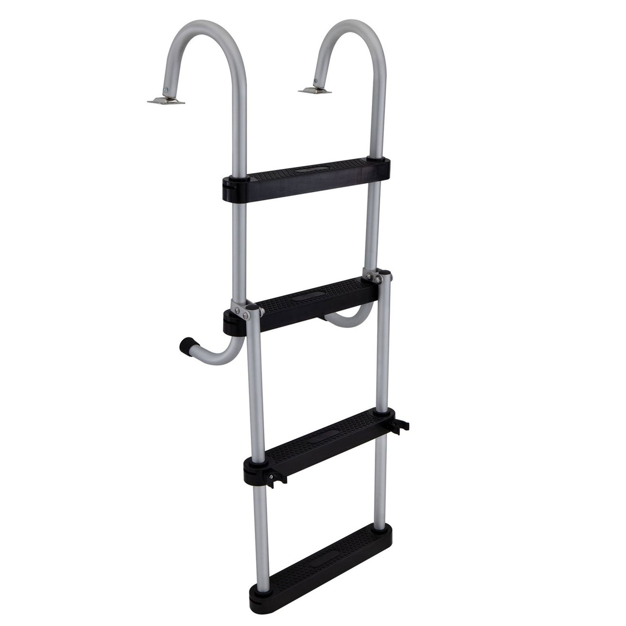 LIVSK Zwembadladder Bootladder 4 Treden Roestvrij Staal Met LIVSK Zwembadladder Bootladder 4 Treden Roestvrij Staal Met