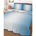 thumbnail image 2 of Blue Ombre Summer Quilt Set Twin Size, Soft Microfiber Quilted Bedding Set with 2 Pillow Shams, Blue White Gradient Modern Abstract Art Lightweight All Season Bedspread Coverlet for Bedroom 68"x86", 2 of 6