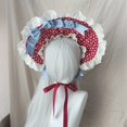 thumbnail image 3 of Vjnyvs Tea Party Sun Hat Victorian Lace Bows Bonnet Hat Colonial Headwear Tea Party Sweet Lolita Sun Cap for Women, 3 of 7