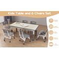 thumbnail image 4 of Conjunto de mesa y 6 sillas infantiles – Altura ajustable – Superficie para escribir – Patas antideslizantes – Escritorio multifuncional con caja de almacenamiento – Para niños de 2 a 10 años, 4 of 8