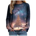 thumbnail image 3 of Futezty Women Christmas Tree Sweatshirt 3D Print Graphic Xmas Sweaters Crewneck Long Sleeve Shirt Pullover, 3 of 7