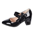 thumbnail image 6 of Womens Mary Jane Shoes Cute Bowknot Closed Pointed Toe Dressy Heels Casual Chunky Block Heel Pumps Shoes Black Size 7.5, 6 of 6