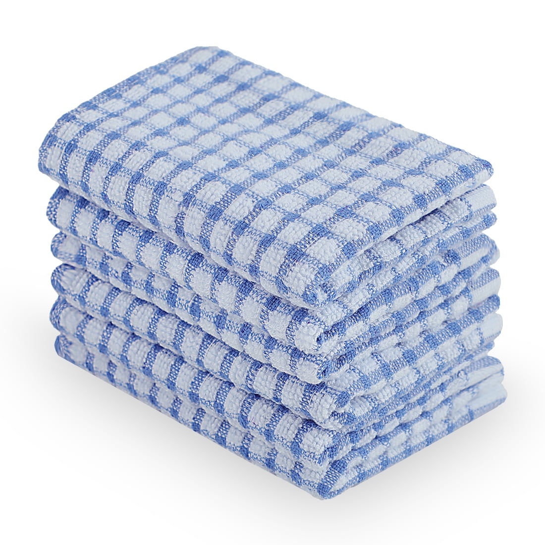 Unique Bargains Cotton Absorbent Kitchen Dish Cleaning Towels Blue